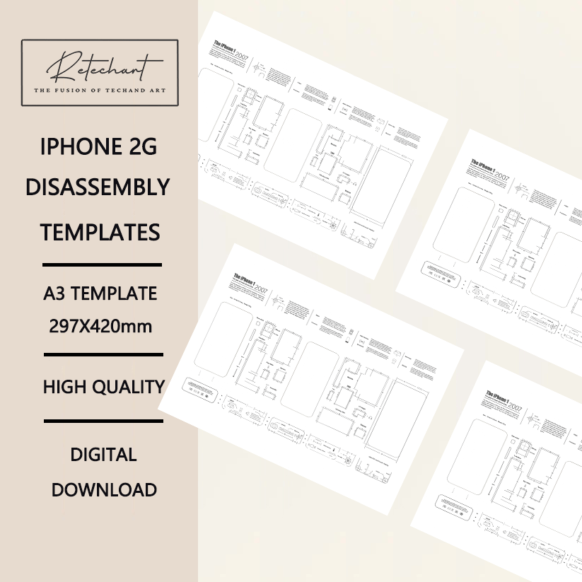 Modèle de démontage d'iPhone 2G, 3G, 3GS, 4, 4S, 5, 5S, 6, 6S, 7, 8, X, format PDF (téléchargement numérique) 