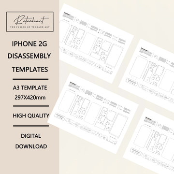Modèle de démontage d'iPhone 2G, 3G, 3GS, 4, 4S, 5, 5S, 6, 6S, 7, 8, X, format PDF (téléchargement numérique) 