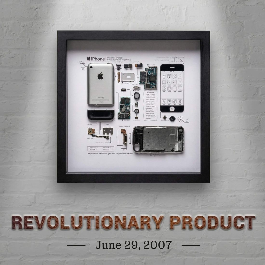 iPhone 2G Teardown Frame | Vintage Apple Disassembly Art