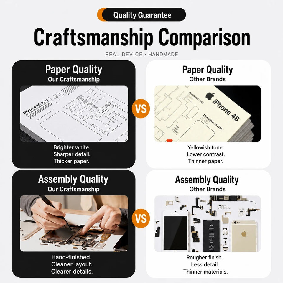 Retechart teardown frame craftsmanship comparison with paper quality and assembly details