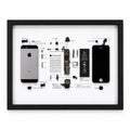 iPhone SE 1st Generation teardown frame with original phone components on a white background