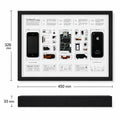 iPhone 3G teardown frame dimensions showing 450 x 326 x 33 mm